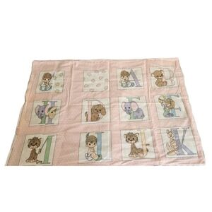 Vintage Precious Moments Alphabet Pink Pillowcase, Standard Full Size